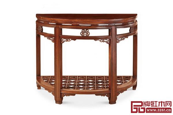 清 鸂鶒木螭龍紋半圓桌 清 鸂鶒木螭龍紋半圓桌