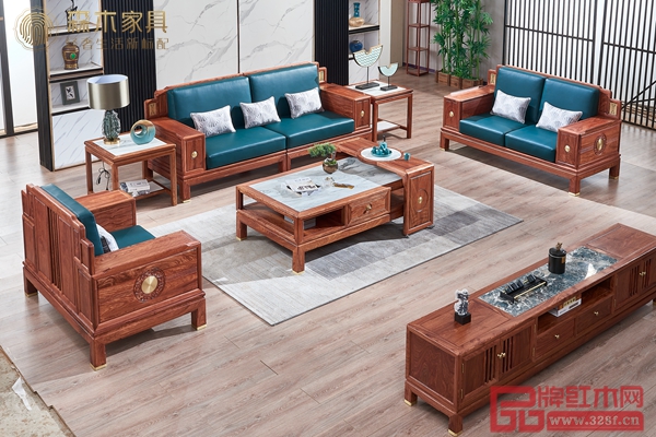 刺猬紫檀新中式《如鏡沙發(fā)》