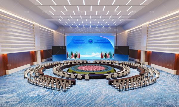 上合峰會(huì)主會(huì)場(chǎng)會(huì)議桌效果圖