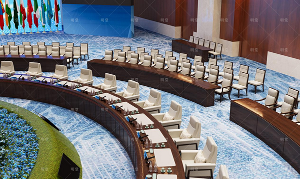 上合峰會(huì)主會(huì)場(chǎng)會(huì)議桌效果圖