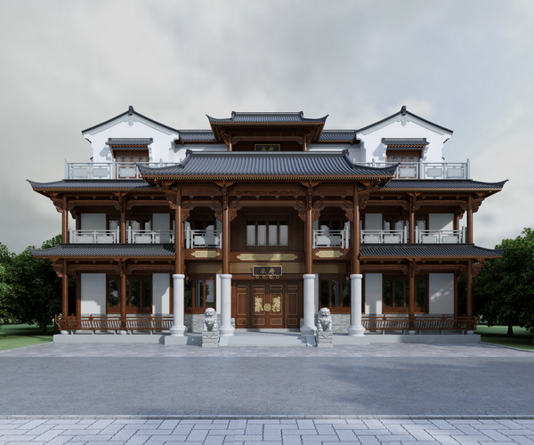 國方家居紅木整裝案例圖（部分）